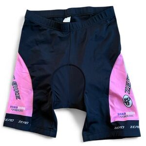 WOMENS BLACK AND PINK CYCLING BIKING ATHLETIC SHORTS SZ MED INDOOR CYCLING CLASS